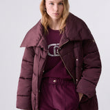 Blusão Berinjela Oversized Acolchoado em Nylon Brilhante | LIU JO