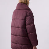 Blusão Berinjela Oversized Acolchoado em Nylon Brilhante | LIU JO