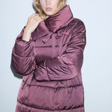 Blusão Berinjela Oversized Acolchoado em Nylon Brilhante | LIU JO