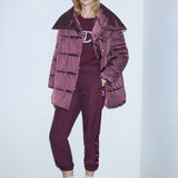 Blusão Berinjela Oversized Acolchoado em Nylon Brilhante | LIU JO