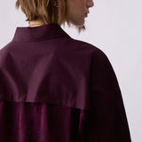 Camisa Berinjela com Inserção em Cetim Jacquard | LIU JO