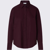 Camisa Berinjela com Inserção em Cetim Jacquard | LIU JO
