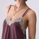 Top Berinjela Estampado com Detalhes em Renda | LIU JO