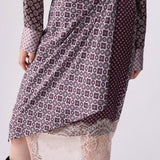 Saia Midi Berinjela Estampada com Renda | LIU JO