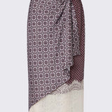 Saia Midi Berinjela Estampada com Renda | LIU JO