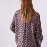 Camisa Berinjela Estampado Geométrico em Twill | LIU JO