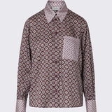 Camisa Berinjela Estampado Geométrico em Twill | LIU JO