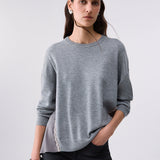 Camisola Cinzenta com Inserções em Cetim | LIU JO