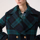 Casaco Curto Azul Tartan Cruzado | LIU JO