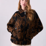 Bomber Paisley em Malha Jacquard com Lã e Alpaca | LIU JO