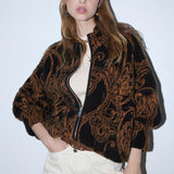 Bomber Paisley em Malha Jacquard com Lã e Alpaca | LIU JO