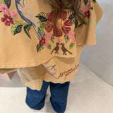 PRÉ ORDER Trench Coat Curto em Sarja Bege com Bordado Floral | FARM RIO