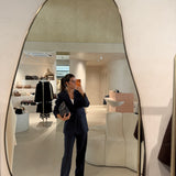 Blazer em Flanela de Lã Azul com Cinza| Semicouture