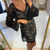 Vestido curto TWINSET em croché preto