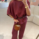 Conjunto Blusa e Calça Bordeux em Linho | OTTOD'AME