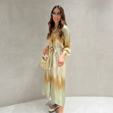 Camiseiro acetinado Ottod'ame com print tie dye verde