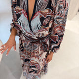 Vestido Tapestry Dream Cru Midi Manga Comprida | FARM RIO
