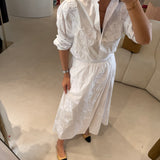 Saia Midi Branca com Bordado | LIU JO