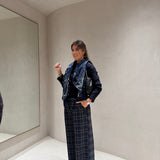 Calça Palazzo com Print Xadrez | ottod'ame