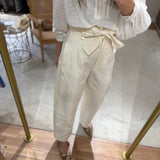 Calça palazzo TWINSET em sarja com cinto
