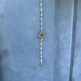 Pulseira de Corrente com Pérolas de Água, Trevo e Pedras Naturais Fluorite
