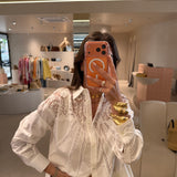 Camisa Jessika Branca com Renda | Semicouture