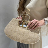 Saia midi plissada SEMICOUTURE bege e cinza
