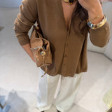 Cardigan Nina em Algodão com Detalhe de Renda | Semicouture