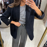 Blazer em Mistura de Lã Risca de Giz | ottod'ame