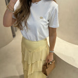 T-Shirt branca TWINSET com logo metálico