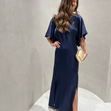 Vestido midi Ottod'ame acetinado azul