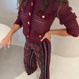 Calça Barbara Rosa em Tricot Jacquard | CECILIA PRADO