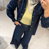 Camisa Denim com Folhos | TWINSET