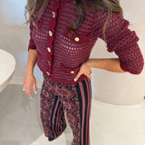 Calça Barbara Rosa em Tricot Jacquard | CECILIA PRADO