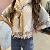 Cachecol com Franjas Bege | Liu jo