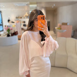 Capa Cropped em tecido Crepe | TWINSET