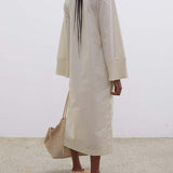 Vestido midi MALENE BIRGER em mistura de algodão orgânico