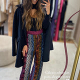 Calça em malha tricotada Cecilia Prado