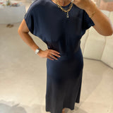 Vestid midi acetinado SEMICOUTURE azul