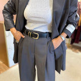 Calças Palazzo Cinza Rose de Cintura Alta | Scotch & Soda