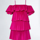Vestido curto plissado