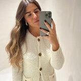 Cardigan TWINSET ecru com botões