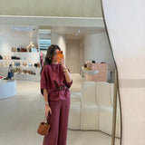 Conjunto Blusa e Calça Bordeux em Linho | OTTOD'AME