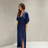 Vestido midi Ottod'ame acetinado azul