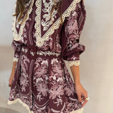 Vestido Lara Bordô Mini com Renda | FARM RIO
