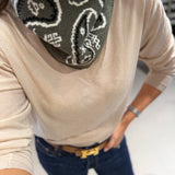 Bandana Triangular Malha com Caxemira Kaki | VIOLETA