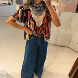 Blusa Lunar Boho Multicolor Manga Curta | FARM RIO