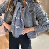 Cardigan em Mistura de Alpaca e Lã Cinza com Fio Lurex | Liu Jo