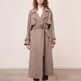 Trench Coat Comprido com Cinto em Mistura de Lã | OTTOD’AME