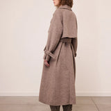 Trench Coat Comprido com Cinto em Mistura de Lã | OTTOD’AME
